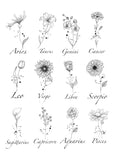 Zodiac Birth Flower Necklaces