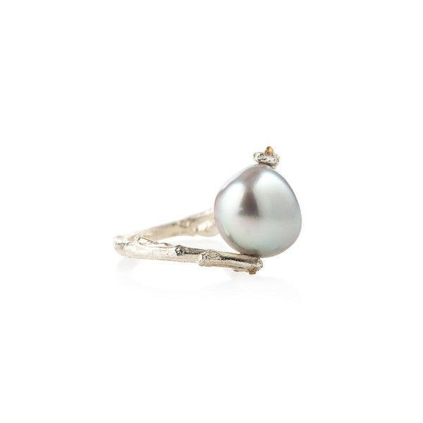 Twig and Pearl Ring