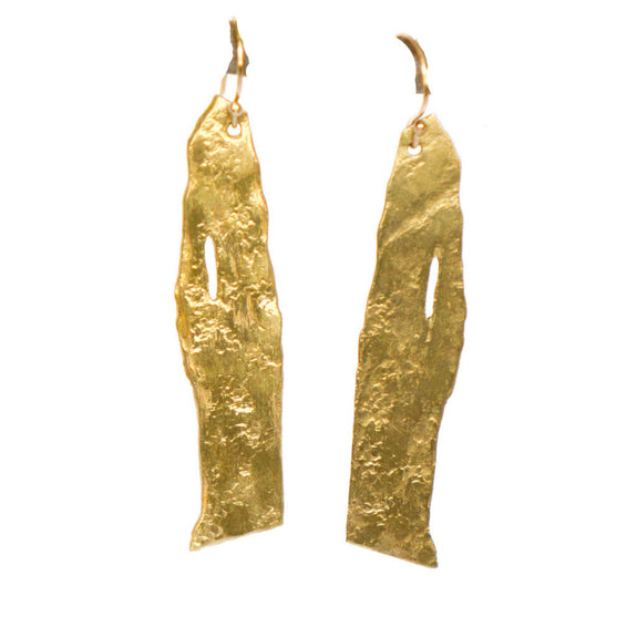 Gold Handmade Birch Earrings