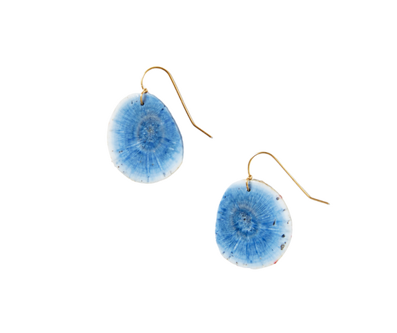 OOAK Blue Sponge Coral Earrings